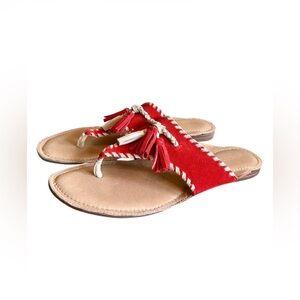 Aerosoles Women’s Book Of Style Boho Embellished Leather Flip Flop Sandals